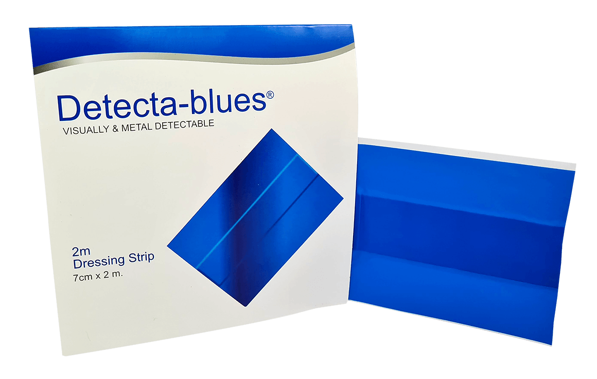 Blue Plasters Dressing Strip Metal Detectable 2m x 7cm