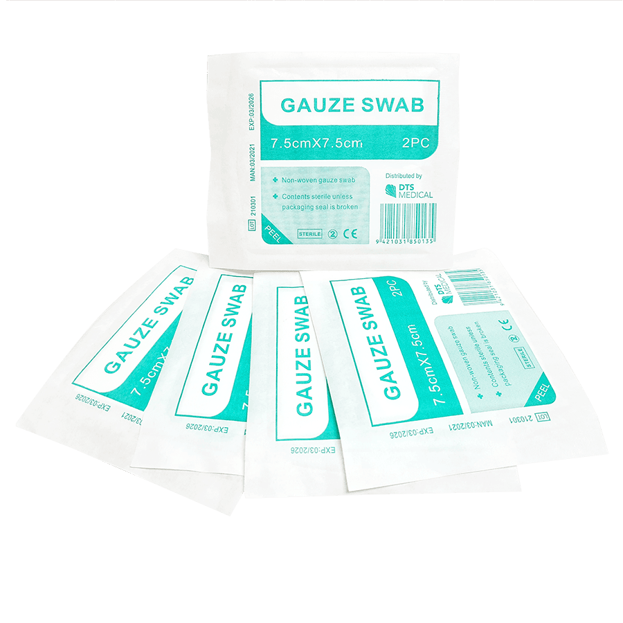 Sterile non-woven gauze swabs 75mm x 75mm